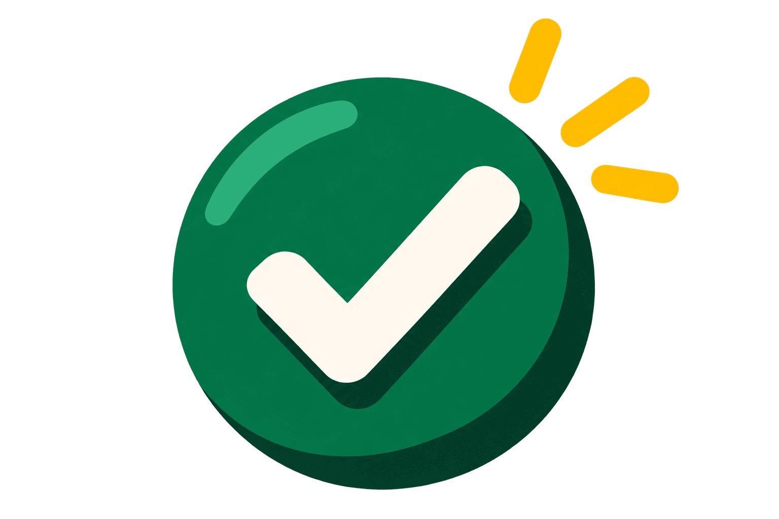 Selo verde de pagamento aprovado